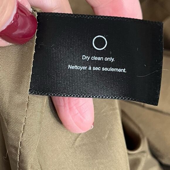 CLUB MONACO Olive Brown Silk Scoop Neck Sleeveless Knee Length Dress Size 2 - Picture 6 of 9